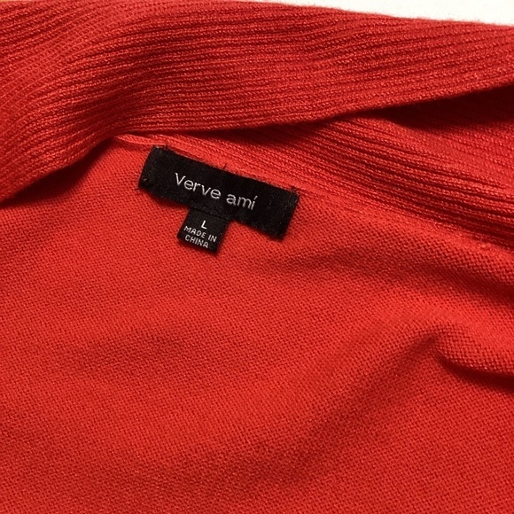 Verve Ami Women’s Red Sweater & Cardigan Open front Size Large - Picture 7 of 8